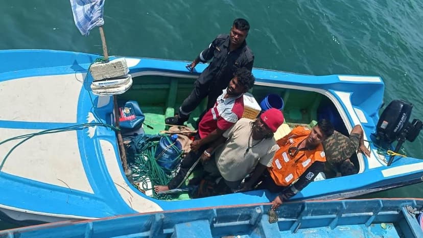 Indian Coast Guard Arrests Two Sri Lankan Fishermen for Crossing IMBL