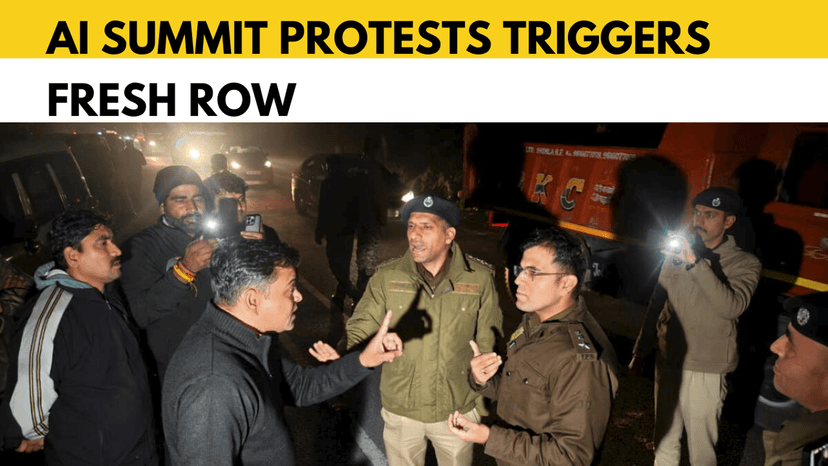 Watch: ‘Shirtless’ AI Summit Protest Triggers Delhi–Himachal Police Standoff