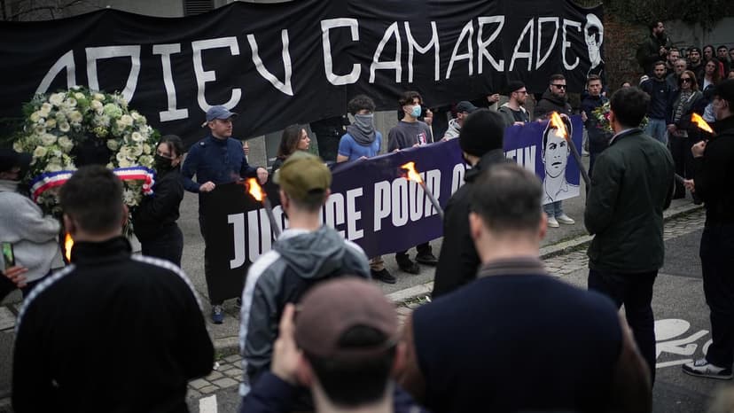 Hundreds march in Lyon to protest far-right activist's killing as Macron urges calm