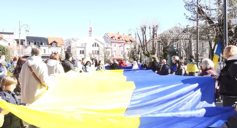 Ukraine war anniversary commemorated in Cetinje, Montenegro