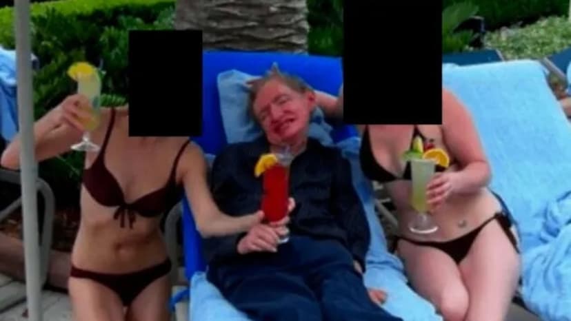 Stephen Hawking's controversial photo with bikini-clad women sparks controversy amid Epstein links