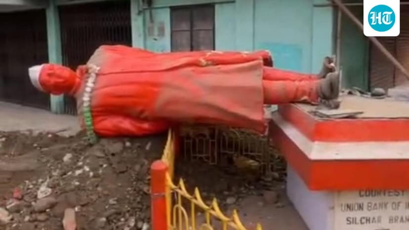 Nehru’s statue pulled down in Assam’s Cachar; Cong questions BJP’s silence
