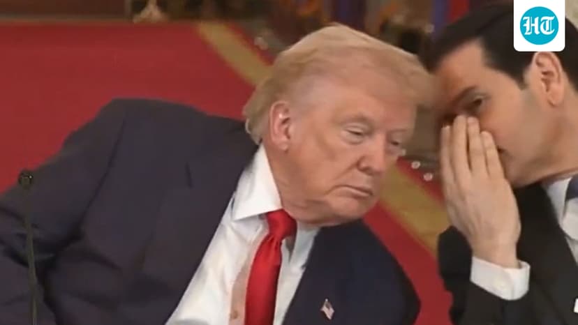 Trump Seen Whispering to Rubio During Ted Cruz Speech at White House Event