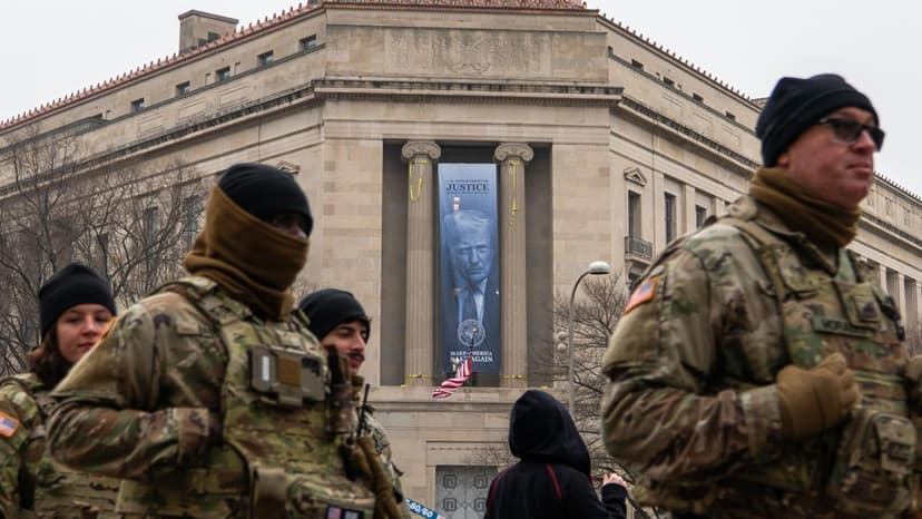 Trump Displays Propaganda Banner at Justice Department