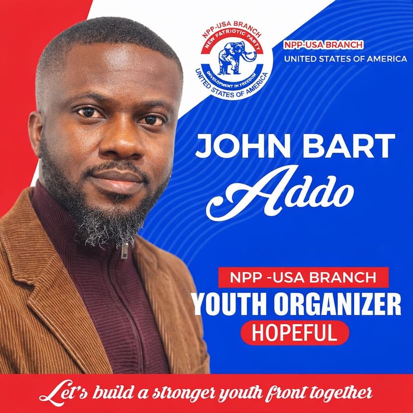 John Bart Addo Declares Candidacy for NPP USA Branch Youth Organiser