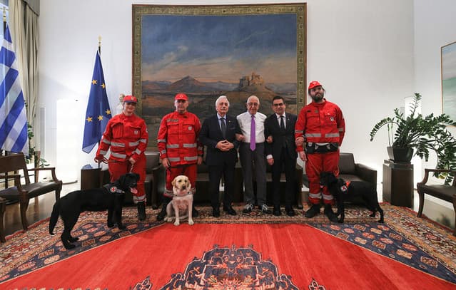 Greek Parliament Donates Two Rescue Dogs to Red Cross K9 Team