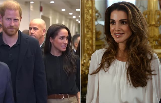 Queen Rania of Jordan Gives Cold Shoulder to Prince Harry and Meghan Markle