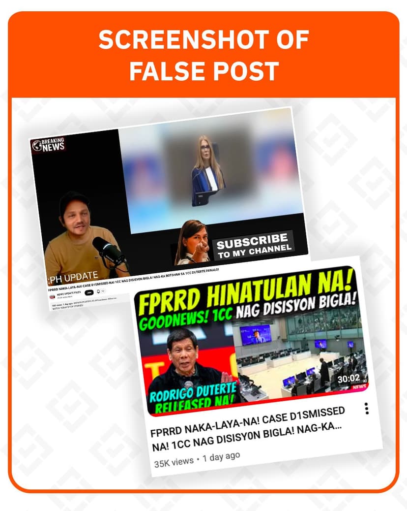 FACT CHECK: Duterte ICC case still ongoing, not dismissed