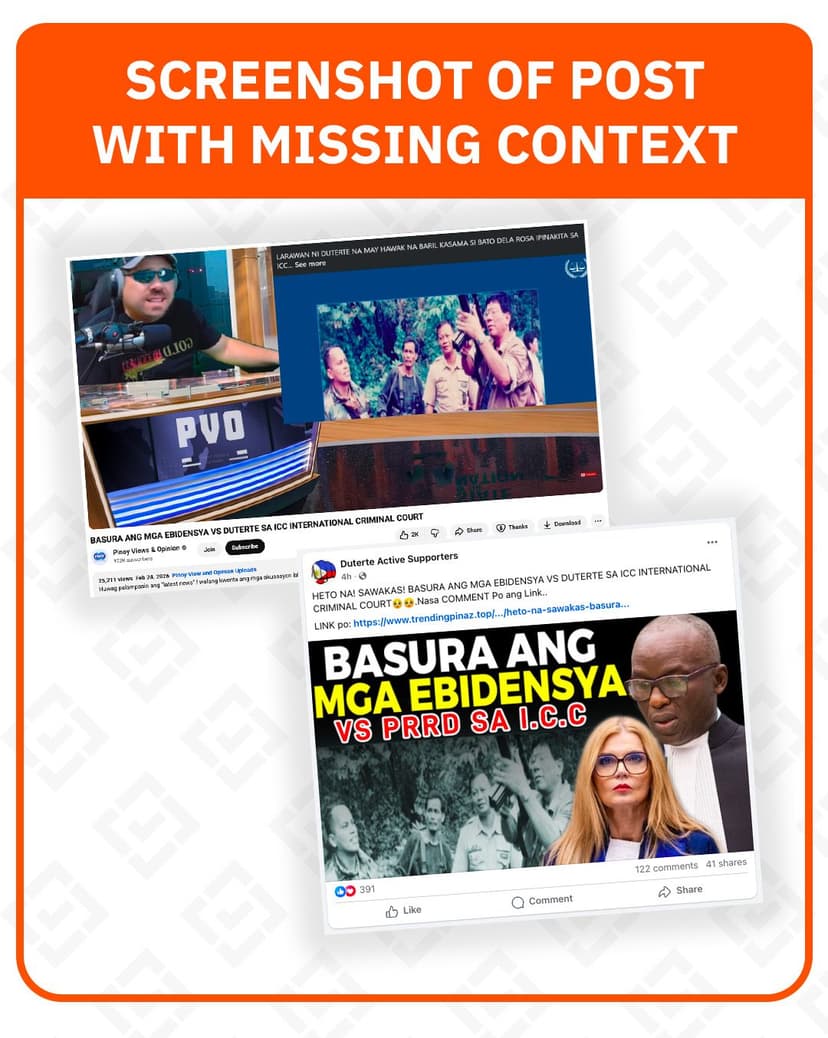 FACT CHECK: Photo of Duterte with a gun, shown at ICC, taken out of context in viral video