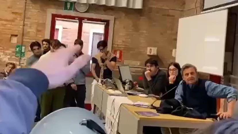 Protest Against Calenda at Venice University